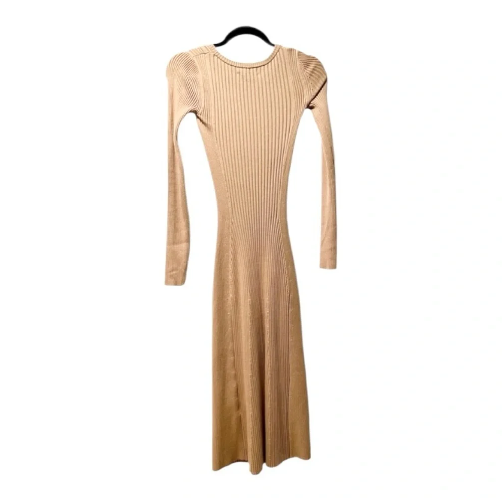 Hatch Dasha Midi Maternity Dress in Beige Rib Knit Size 1 = Small - Picture 5 of 7